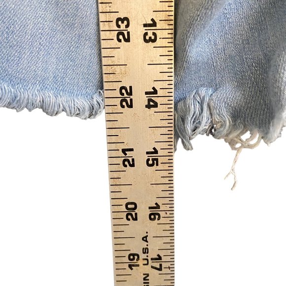 HOLLISTER BLUE DENIM LOW RISE JEAN LEGGING CUT OFF SHORTS SZ 9R/29 - Picture 5 of 7